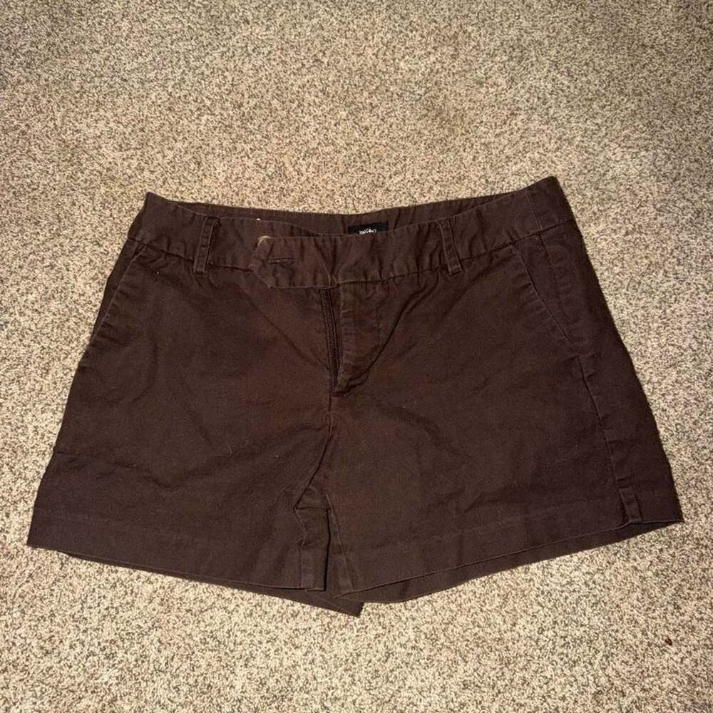 Mossimo Stretch Chino Shorts Size 8 Brown Cotton Spandex